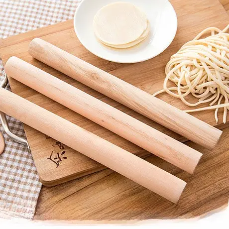 キッチン用 木製 パン生地用麺棒【滑りにくい・家庭用】
