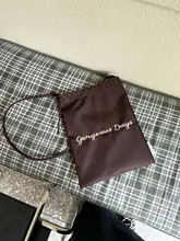 秋冬用チョコレートブラウン刺繍ショルダーバッグ【エコレザー・斜め掛け】