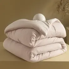 全棉ニットの洗える温かい春秋用掛け布団【抗菌・一人用・極上の柔らかさ】