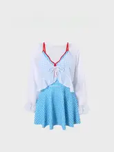 大きいサイズのフレッシュなデザインの女性用ワンピース水着【ビーチリゾート用・体型カバー】