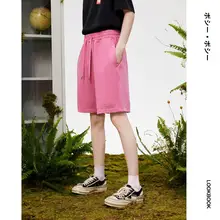 カジュアルな夏用ショートパンツ【男女兼用・ウォッシュ加工・ルーズフィ  ット・運動用・五分丈】（セットアップ対応）