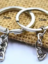 DIY用 28mmキーリング【10個セット・延長チェーン付き・手作り】