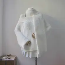 高級感のある冬用白色スカーフ【極上の柔らかさ・仿貂绒・秋冬用】