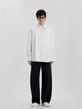 長袖シャツ メンズ ホワイト ゆったり ルーズ 防シワ加工 カジュアル 上品 秋 「WILD LEADER」