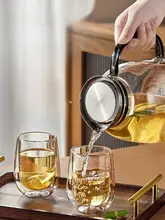 二重構造の透明ガラス製水杯【高 borosilicate・家庭用・保温・デザインセット】