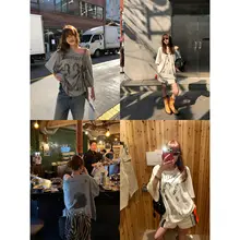 アメリカン風ビンテージスタイルビッグフィット人物プリントTシャツ