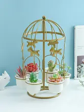 多肉植物用 陶器ミニ花瓶【クリエイティブデザイン・回転馬車型・IRONアート】