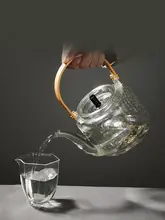 大容量ガラスティーポット【金銀焼き・電気陶炉付き・煮茶器】