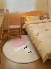 丸型ラグ 子供部屋用【ふわふわなデザイン・リビングや寝室に最適】