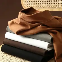 極上の柔らかさの半高領カジュアル長袖Tシャツ【紳士的デザイン・無地】