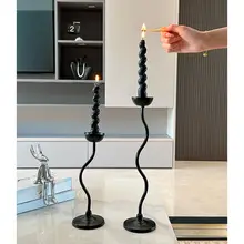 キャンドルスタンド アイアン フレンチ風 上品 おしゃれ 家庭用 ダイニング テーブル装飾 インテリア雑貨