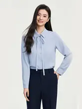 ブラウス レディース ホワイト シフォン 蝶結び きれいめ 上品 着回し おしゃれ 通勤 オフィスカジュアル「GOOD YOUNG」