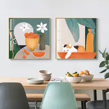 北欧スタイルのカートゥーン猫の壁掛けアート【モダン・リビング用・温かみのあるデザイン】