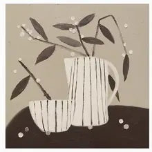 手描き油絵の侘び寂び風リビング装飾画【モダンシンプル・立体的なテクスチャー】