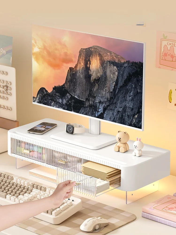 デスクトップ用モニター昇高スタンド【オフィス・キーボード収納・姿勢サポート】の機能と実用性