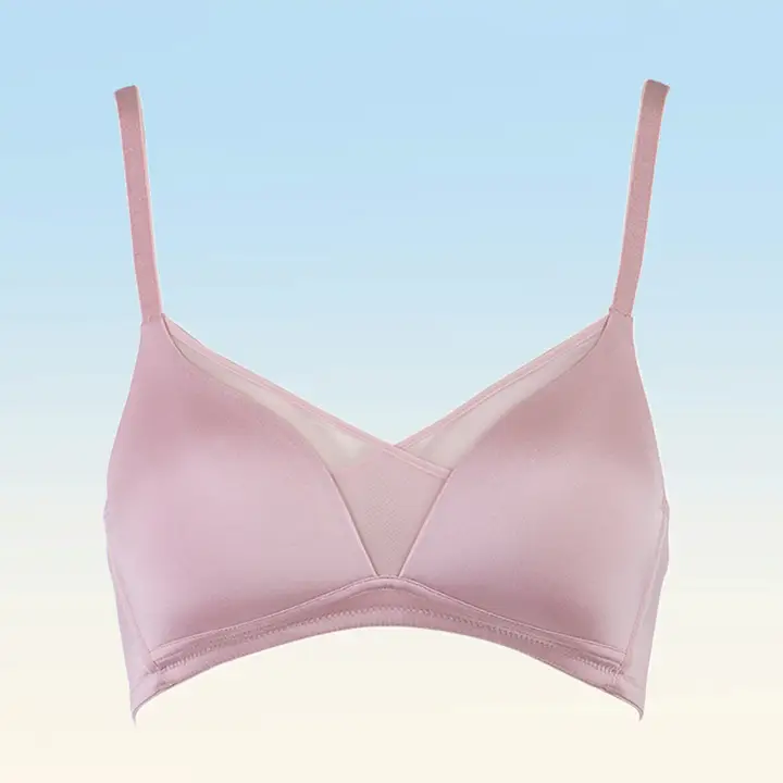 通気性抜群のシームレスブラ【Aカップ・フランス風・三角カップ・甘美なデザイン】
