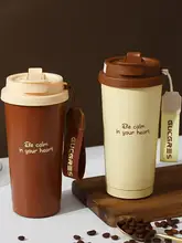 陶器製内面コーティングの保温カップ【車載用・可愛いデザイン・携帯便利】