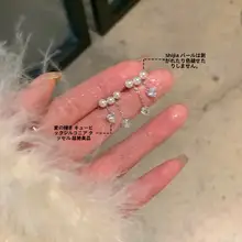 ハート型ジルコニアとパールの流しフープイヤリング【上品で大人の雰囲気】