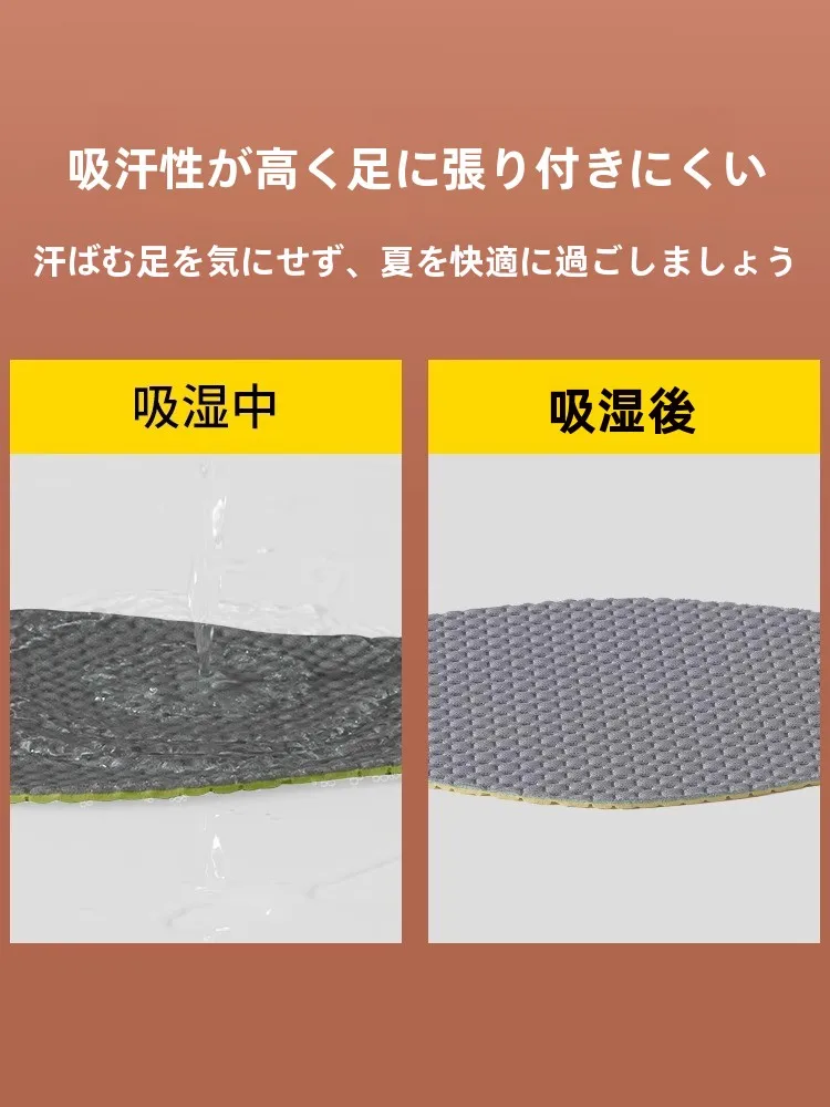 かかとケア用吸汗インソール：超薄型ラテックス製の足裏汗対策商品