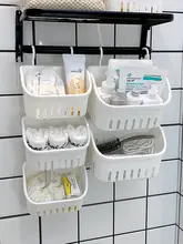 壁掛け洗面器収納バスケット【水切り機能付き・浴室用・多用途】