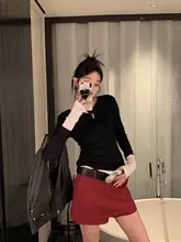 デザイン性のある秋用のスーツ風ミディ丈スカート【Aライン・ショート丈・女性用】（セットアップ対応）