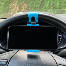 車用ハンドルスマホホルダー【携帯電話固定・多色展開】