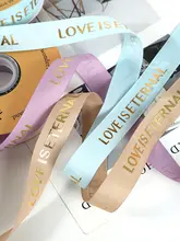ラメ入りLOVEリボンテープ【DIY工芸・ラッピング用・カラフル・幅広】