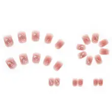 持続可能で取り外し可能なマニキュア用デザインネイルチップ【ピンクシェード・グリッター・女 の子向け】