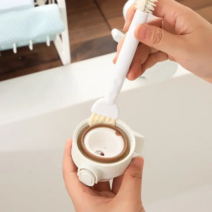 保温ボトル蓋隙間クリーニングブラシ【ダブルヘッド・多機能・プラスチック製】