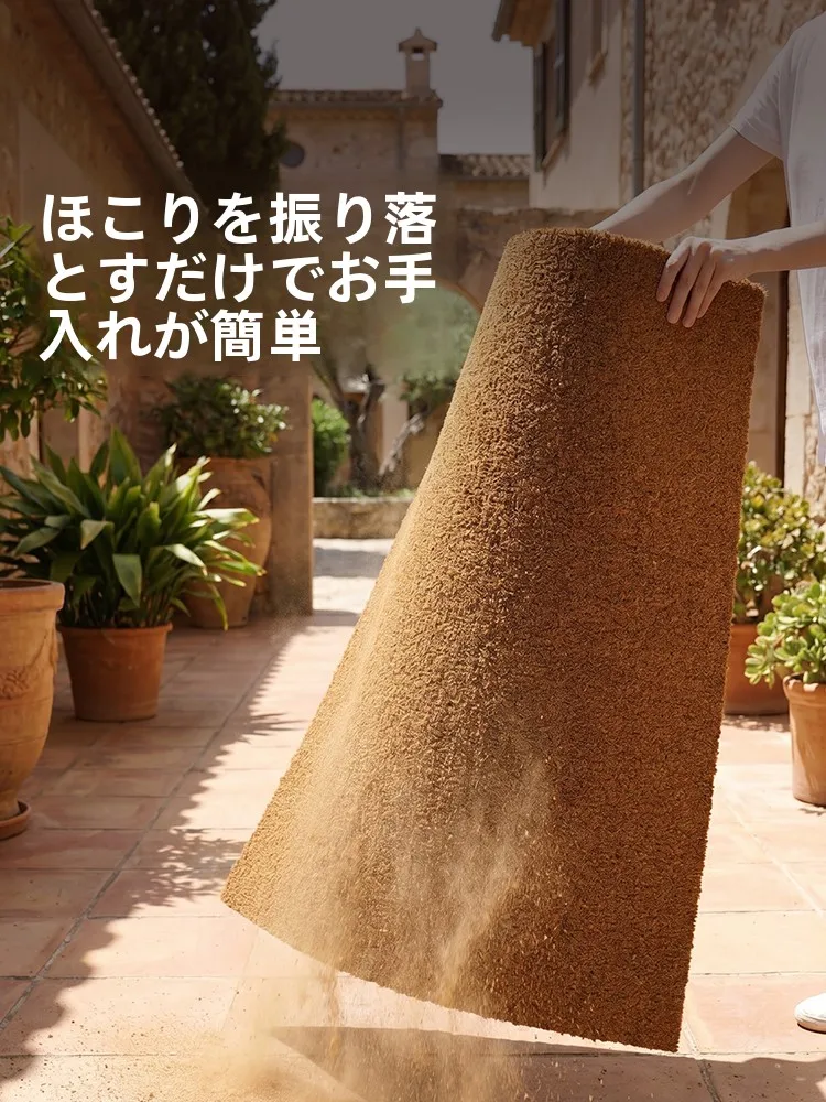 カートゥーンデザインの玄関マット：耐摩耗性と防塵性を備えた天然ココヤシ製の室外用マット