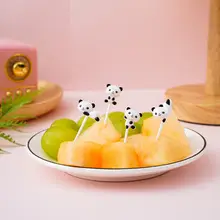 可愛い動物デザインのミニフルーツフォーク【パンダ型・お弁当用・八本入り】（セットアップ対応）