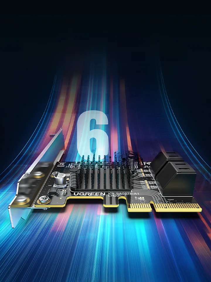拡張カード PCIe SATA3.0  変換 6Gbps 複数ポート デスクトップPC用 SSD HDD対応 「UGREEN」