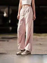 サマーパンツ レディース ストレートシルエット【ウエストゴム・無地・日焼け防止】