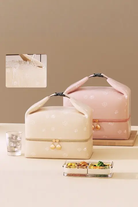 保温弁当バッグ【厚手アルミ箔・持ち手付き・ランチ用】