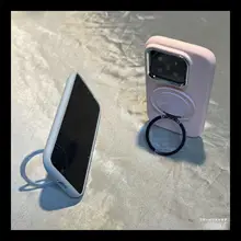 スマートフォン対応 360°回転スタンド【防衝撃シリコンケース・マグネット式】
