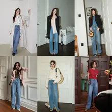 高腰ストレートデニムパンツ【レトロ・ブルー】