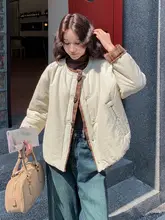 おしゃれな保温性のあるヴィンテージチェック柄パッチワークコットンジャケット【厚手・冬用】