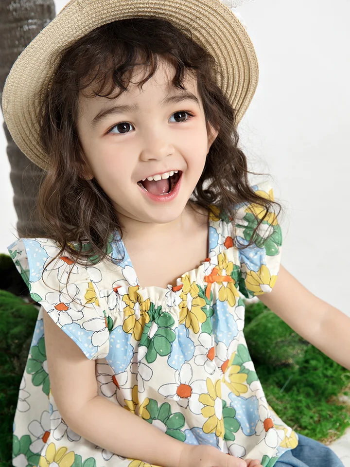 夏用子供服【女の子用・純綿・二部式デザイン・動きやすい】（セットアップ対応）