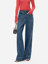 フレンチスタイルのレトロカジュアルパンツ【ワイドレッグ・フロントポケット・春用】（セットアップ対応）