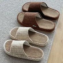 通気性抜群の麻製ルームシューズ【男女兼用・厚底・防滑・静音設計】