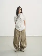 立体弓形裁剪の天丝棉パンツ【極上の柔らかさ・カジュアル・ゆったり】