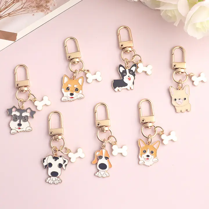 可愛いデザインのペット柴犬キーホルダー【シュナウザー・コーギー・AirPods用・ギフトボックス付き】
