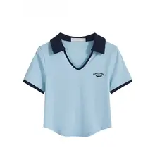 大きいサイズ ポロ襟短袖Tシャツ【レトロスタイル・体型カバー・夏用】