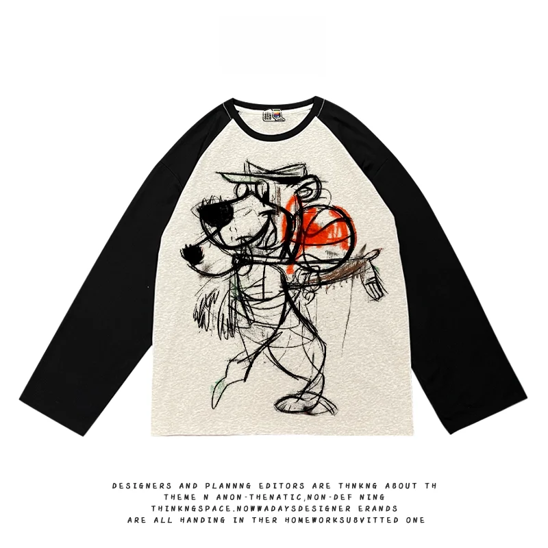 バンビ イラスト デザインの長袖Tシャツ：2025年夏季向けグラフィックスタイルの実用性と適用シーン