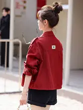 春秋用 デニムジャケット【レディース・ルーズフィット・ショート丈・カジュアル】