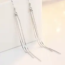 925純銀製 フリンジロングピアス【シンプルデザイン・アレルギー対応】
