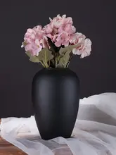 シンプル北欧風 陶製花瓶【水耕・生花・ドライフラワー用・インテリア装飾】