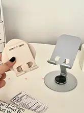 高級感のあるモバイルスタンド【デスク・折りたたみ・回転式・金属製・タブレット用】
