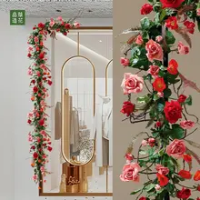 Jinghua シミュレーションフラワーバイン ローズバイン装飾