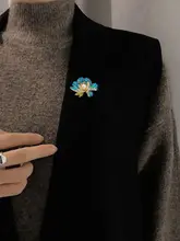 古典的な中国風の牡丹ブローチ【淡水真珠・エナメル仕上げ・高級感・レトロデザイン】